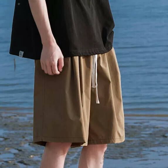 熱推休閒純色短褲男（深卡其【M_2XL碼】（下單後聯繫客服確認發貨尺碼）