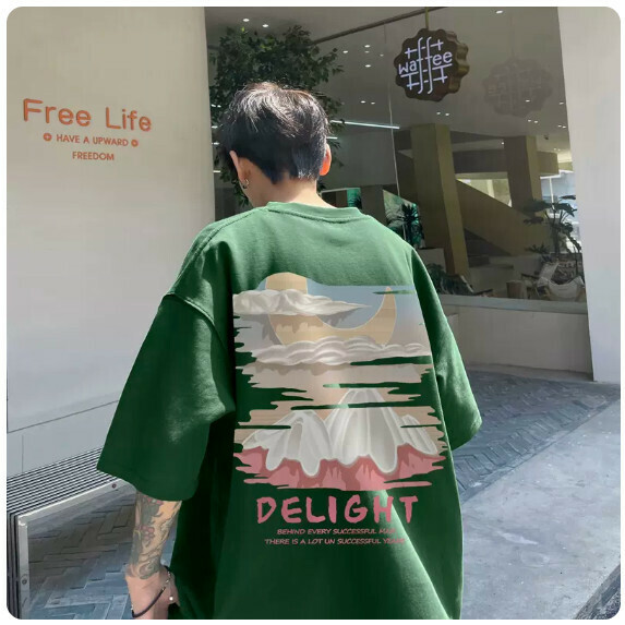 激抵復古短袖T恤男夏季（墨綠色【S_3XL碼】（下單後聯繫客服確認發貨尺碼）