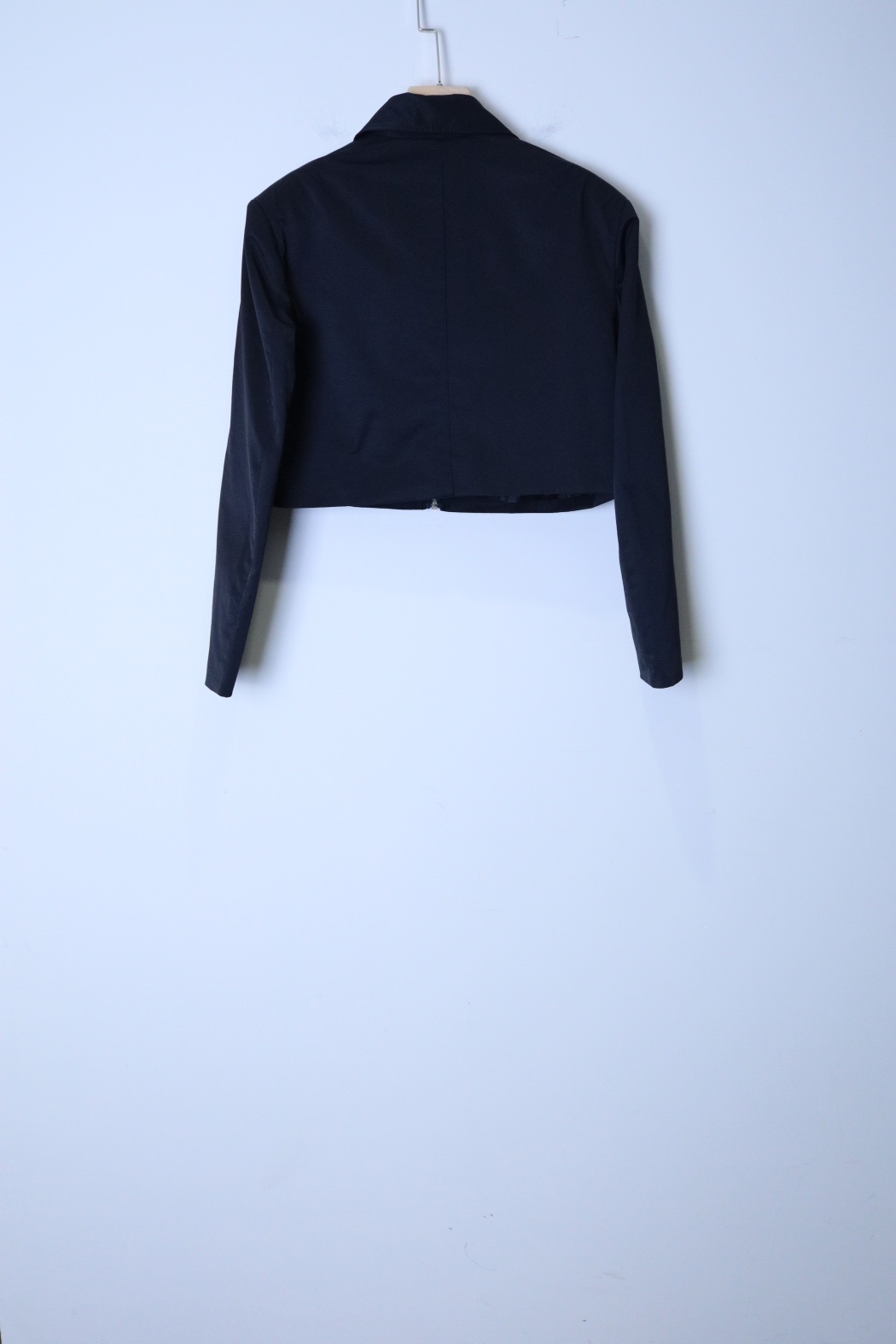 翻領拉鍊外套-黑