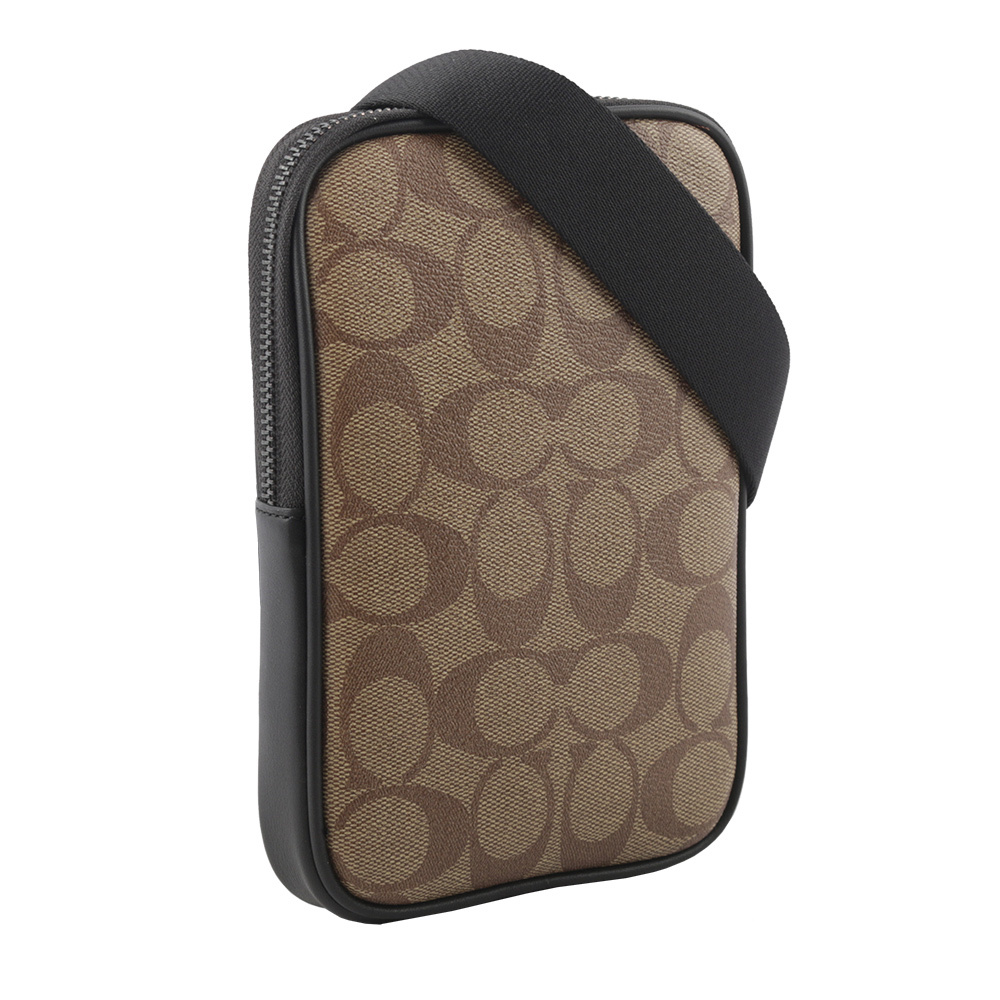 【COACH】Aden 塗層帆布及牛皮迷你斜背包/手拿包