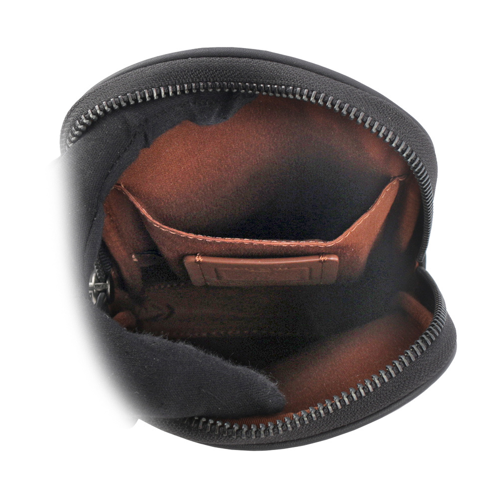 【COACH】Aden 塗層帆布及牛皮迷你斜背包/手拿包(卡其色) CO912 QBKHA