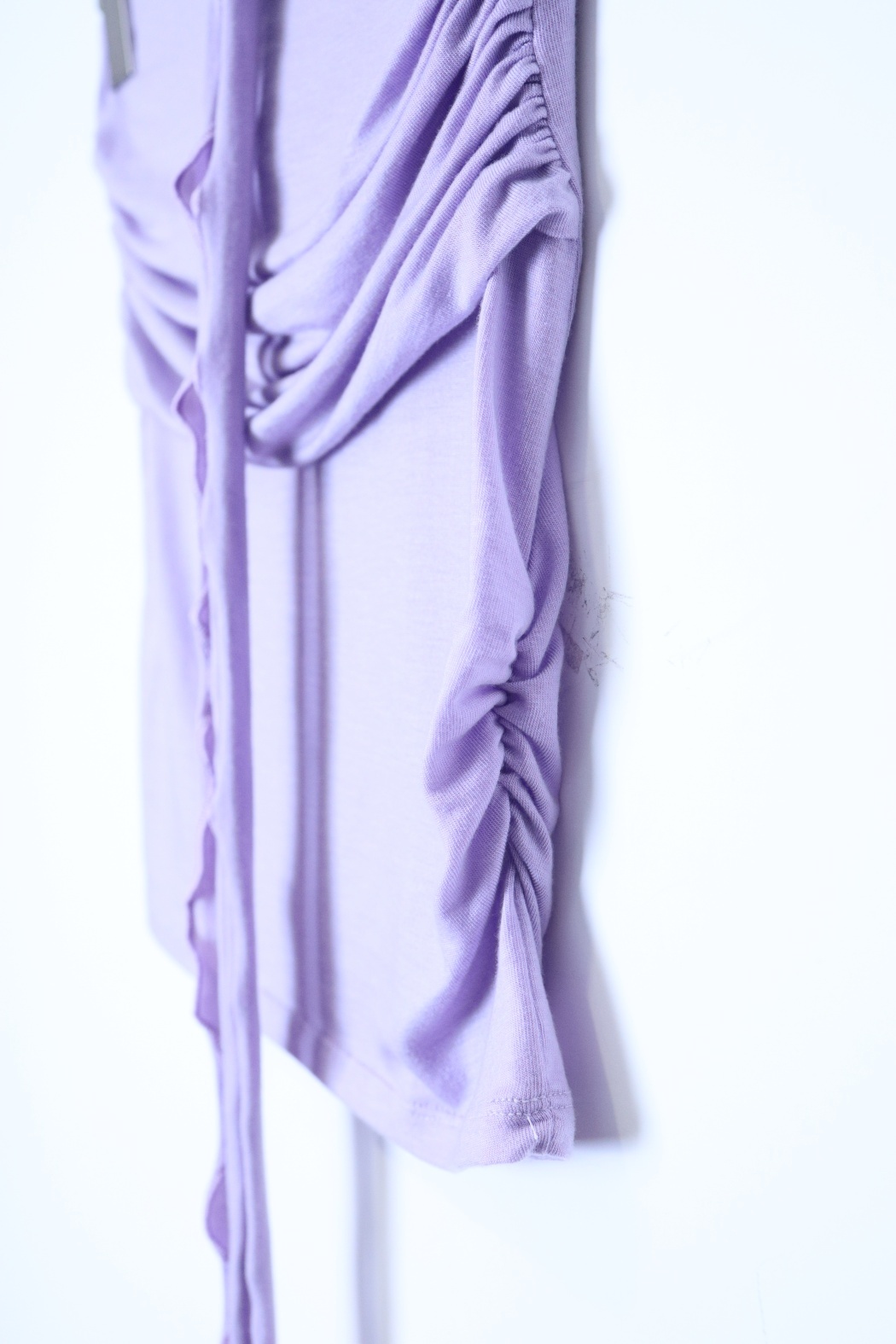 女神好身材平口上衣 附領巾-粉紫