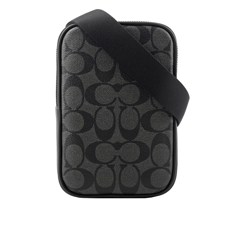 【COACH】Aden 塗層帆布及牛皮迷你斜背包/手拿包