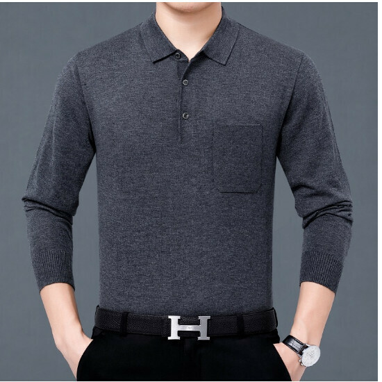 激抵長袖針織衫【8820款灰色真口袋】尺碼【M-4XL】【下單後聯絡客服確認發貨尺碼】