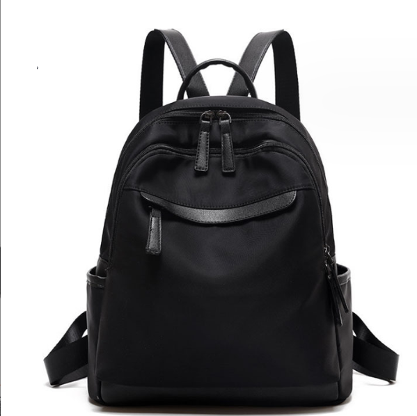 Hot selling girls fashion niche Oxford cloth waterproof backpack (black length 30cm*width 15cm*height 34cm*))