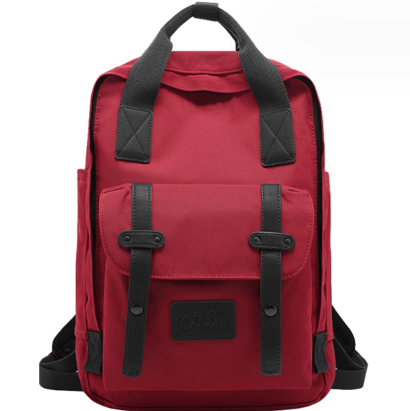 Hot Selling Student Oxford Cloth Contrast Color Waterproof Decompression USB Charging Backpack (Red Length 28cm* Width 13cm* Height 40cm*))