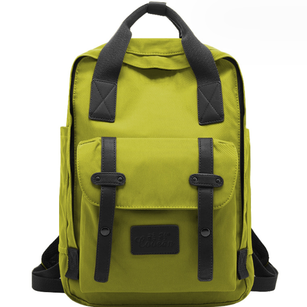 Hot selling student oxford cloth contrasting color waterproof decompression usb charging backpack (light green length 28cm*width 13cm*height 40cm*))