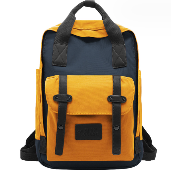 Hot selling student oxford cloth contrast color waterproof decompression usb charging backpack (blue willow ding contrast color length 28cm*width 13cm*height 40cm*))