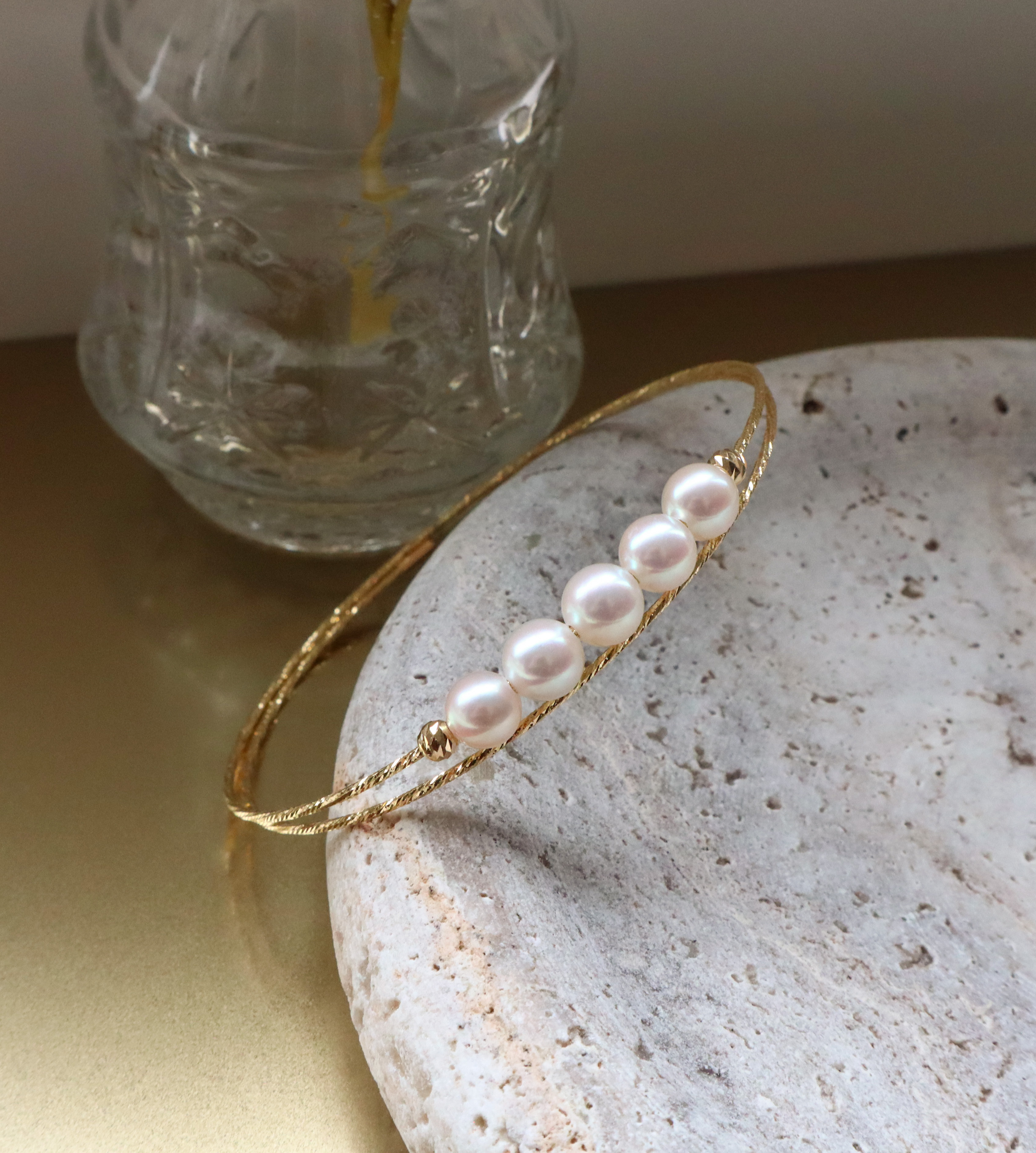 18K/日本設計款系列-細繩珍珠手環