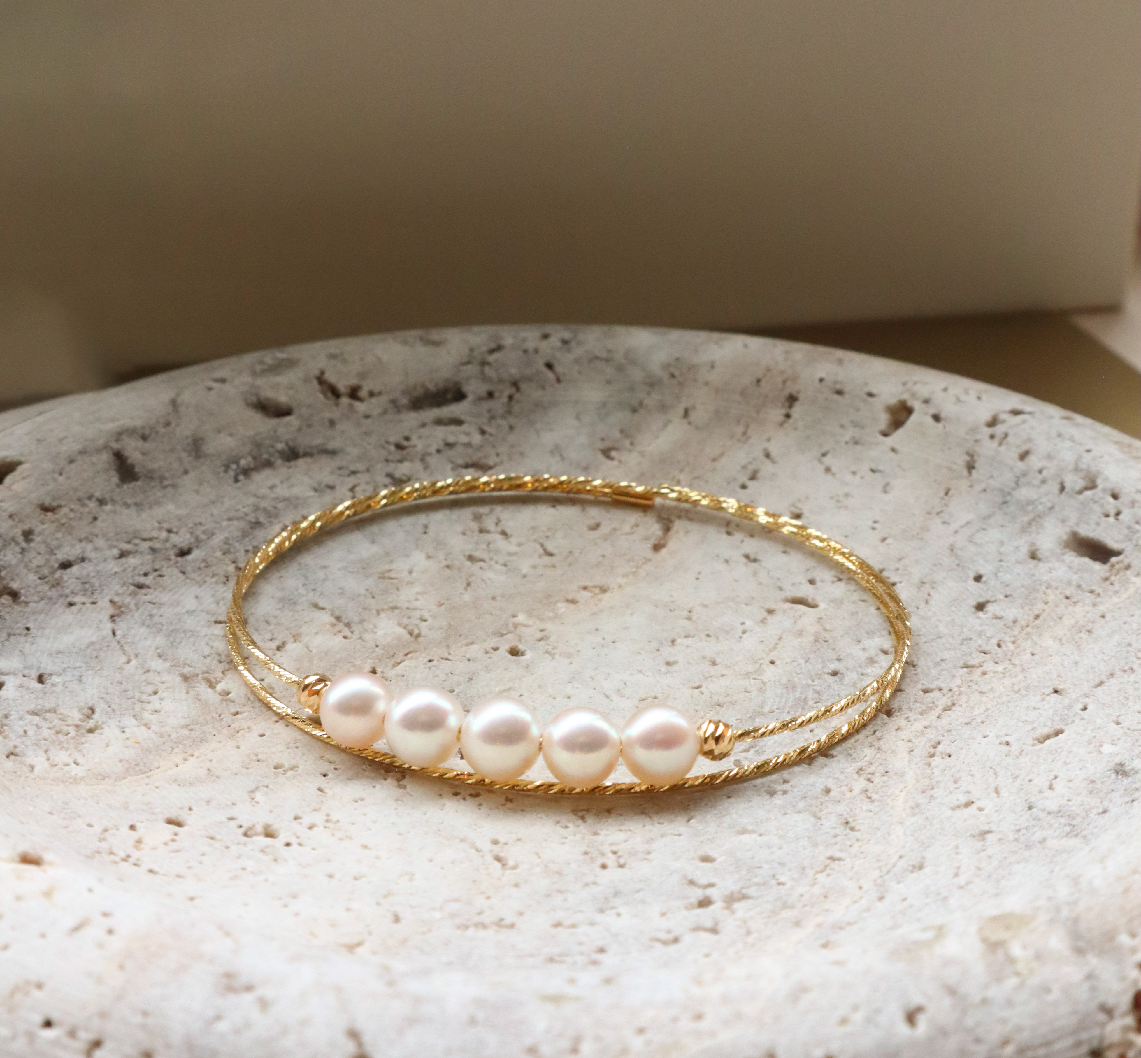 18K/日本設計款系列-細繩珍珠手環