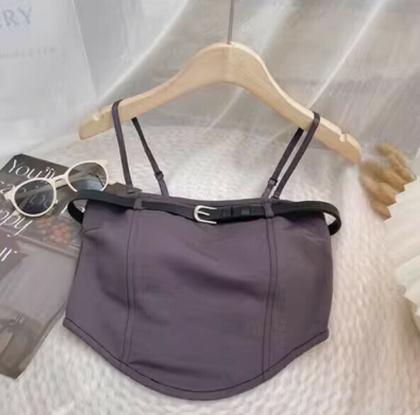 Spring/Summer Short Vest with Chest Padding (Gray) [One Size]