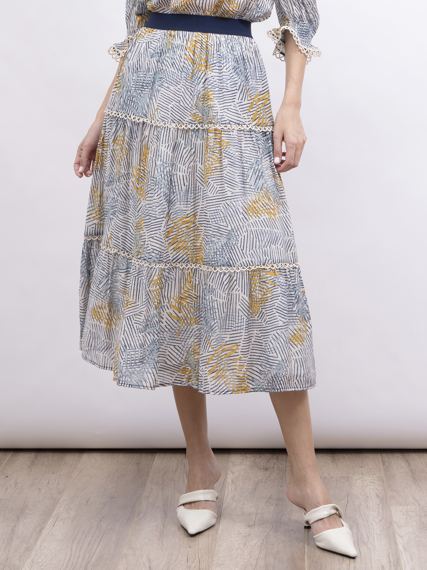 mi-tu 印花半身蛋糕裙