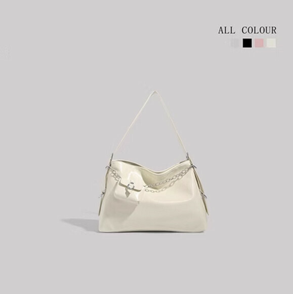 熱賣時尚大容量托特包百搭通勤單肩包【白色】【尺寸：40cm*10cm*27cm】