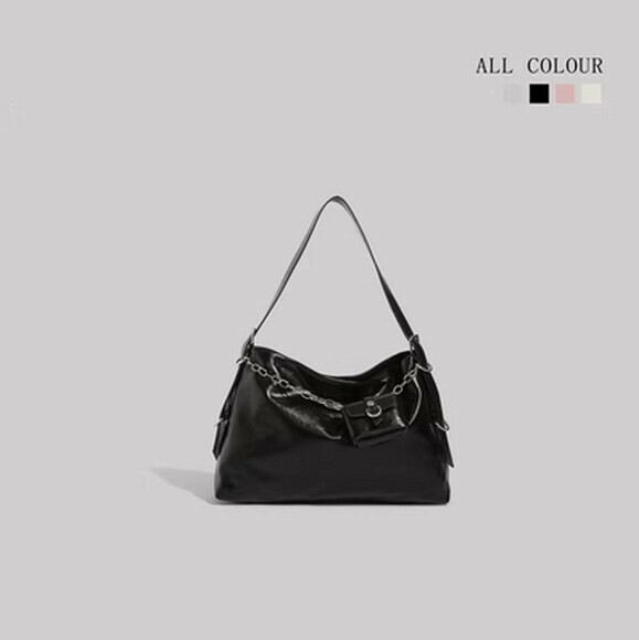 熱賣時尚大容量托特包百搭通勤單肩包【黑色】【尺寸：40cm*10cm*27cm】