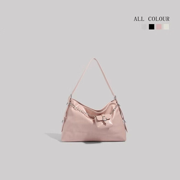 熱賣時尚大容量托特包百搭通勤單肩包【粉色】【尺寸：40cm*10cm*27cm】