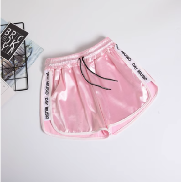 熱賣闊腿運動短褲女跑步健身潮(粉紅色）（S-5XL）)(下單後聯絡客服確認發貨尺碼)