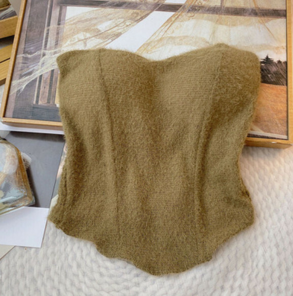 Autumn and winter bra pad thickened bandeau vest (card color) [one size]