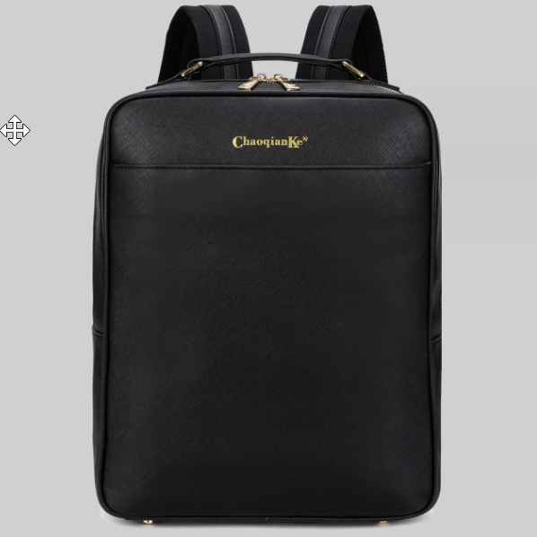 Hot selling 14-inch waterproof pu backpack for couples (black 29.5cm*10.5cm*39.5cm)