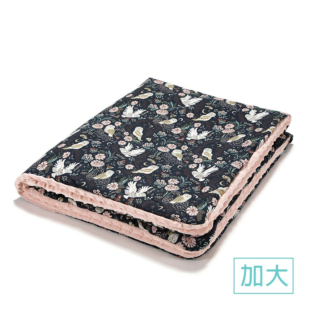 La Millou波蘭 暖膚豆豆毯加大｜奇幻貓頭鷹｜粉嫩氣質膚-outlet專屬