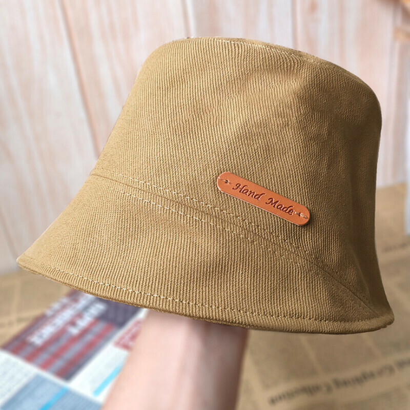 Hot Selling Bucket Sun Hat [E-183 Beveled Leather Label-Khaki] [One Size Fits All]