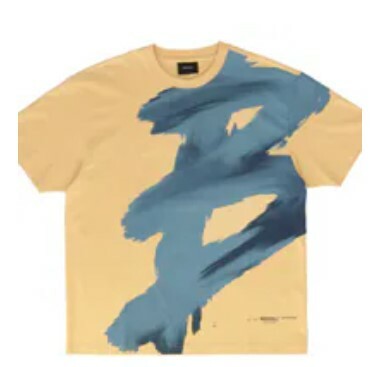 [S] BEENTRILL NEW PAINTING OVERFIT SHORT SLEEVE T-SHIRT,NEON ORANGE, BA232TS005-NO [FINAL SALE] (SBT134)