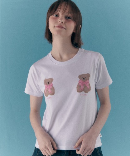 🇰🇷 韓國 AMBLER 蝴蝶結熊仔 T-shirts（清貨價貨品，不設退換） (K5/BR28)