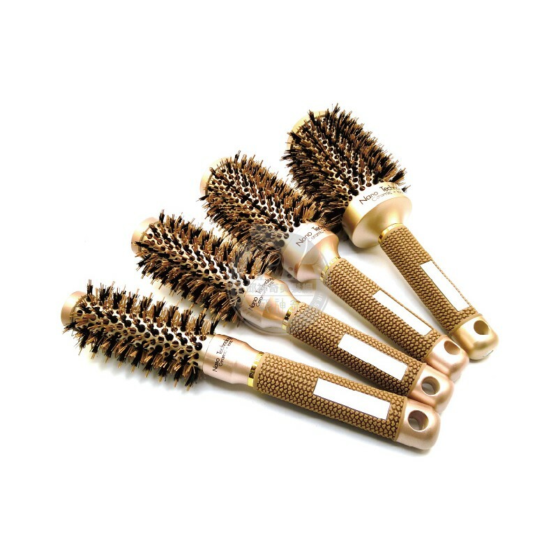 雙排尼龍鬃毛鋁管圓梳