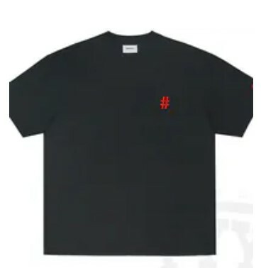 [S] BEENTRILL HASHTAG STANDARD SHORT SLEEVE T-SHIRT,BLACK, BA242TS025-BK (SBT140)