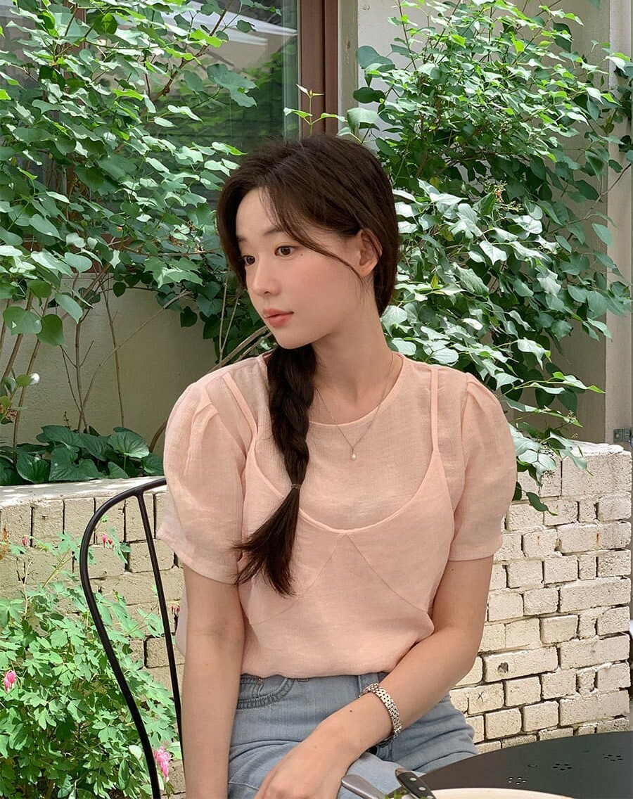 韓國Cherrykoko授權 甜蜜細肩帶假兩件圓領衫【MADE, CRKO】系列