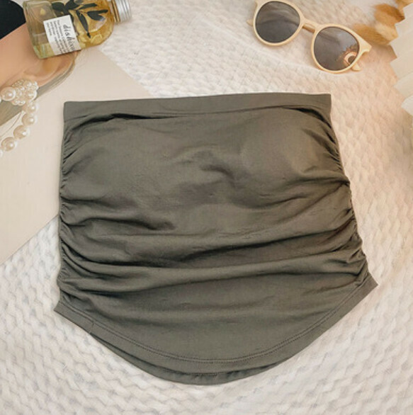 Ruffled bandeau vest with bra pad (army green) [one size]
