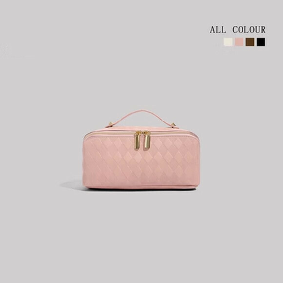 Hot Selling Fashion Large Capacity Portable Box Bag Travel Storage Cosmetic Bag [Pink] [Size: 25cm*12cm*13cm]