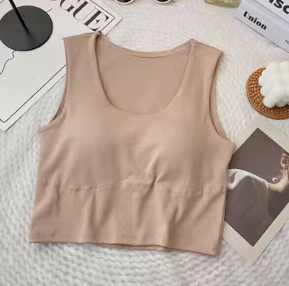 Spring and summer solid color sports vest with chest pad (card color) [one size]