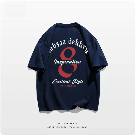 Crew neck T-shirt [M-3XL] [Navy blue-220g] (contact customer service to confirm the shipping size after placing an order) 