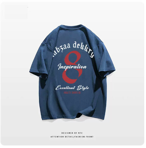 Crew neck T-shirt [M-3XL] [Haze Blue-220g] (contact customer service to confirm the shipping size after placing an order) 