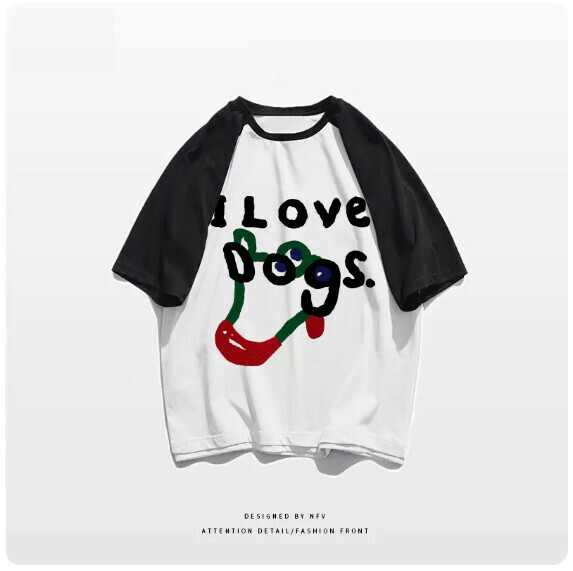Crew neck T-shirt [M-3XL] [black spell white-220g] (contact customer service to confirm the shipping size after placing an order) 