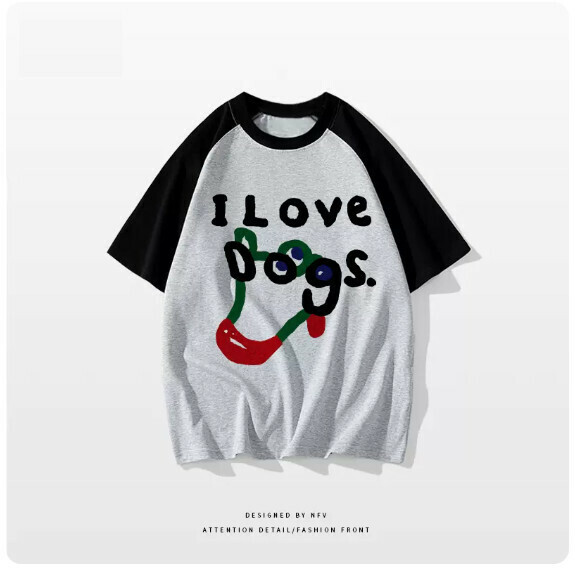 Crew neck T-shirt [M-3XL] [black spell gray-220g] (contact customer service to confirm the shipping size after placing an order) 