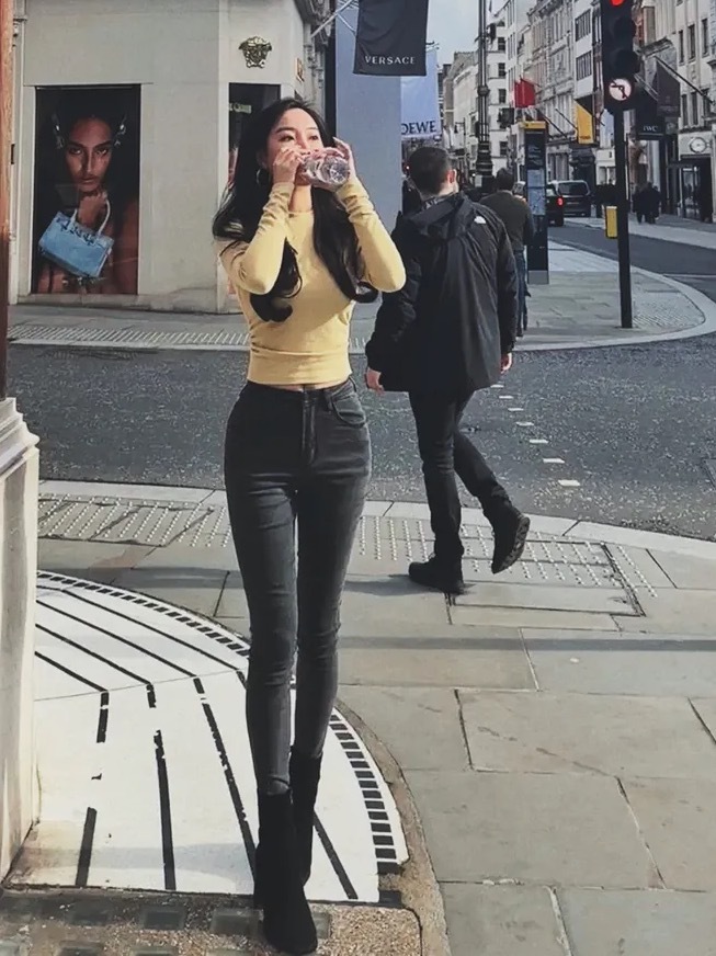 London streets 修身顯瘦牛仔長褲