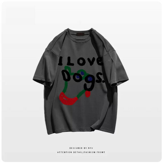 Crew neck T-shirt [M-3XL] [dark gray-220g] (contact customer service to confirm the shipping size after placing an order) 