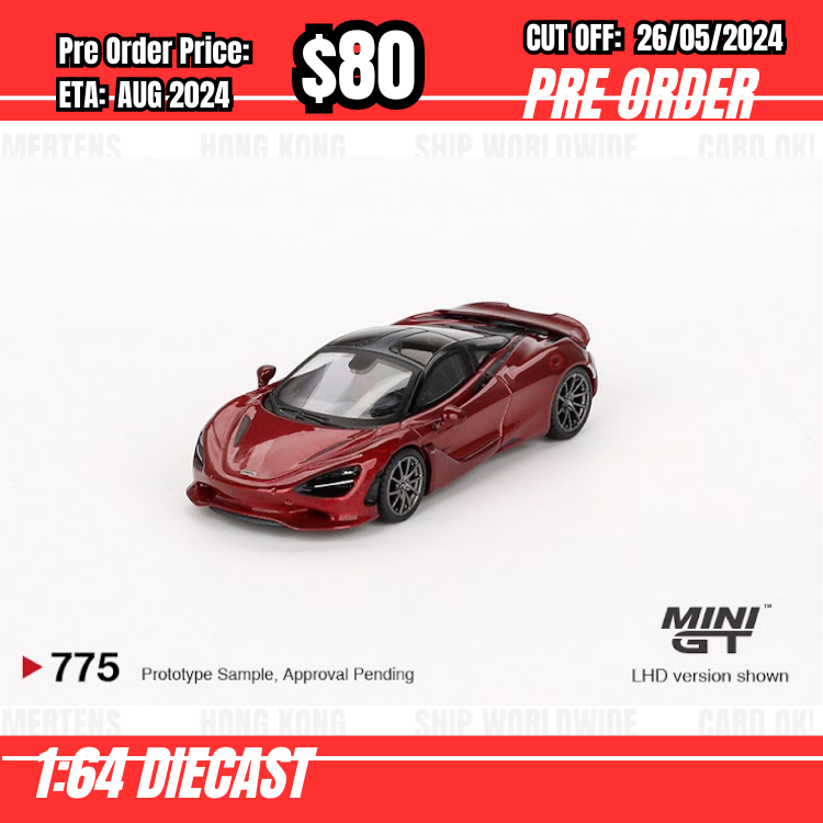 PO-$80  * Mini GT * 1:64 #775 McLaren 750S  Amaranth Red RHD [OD16/05]