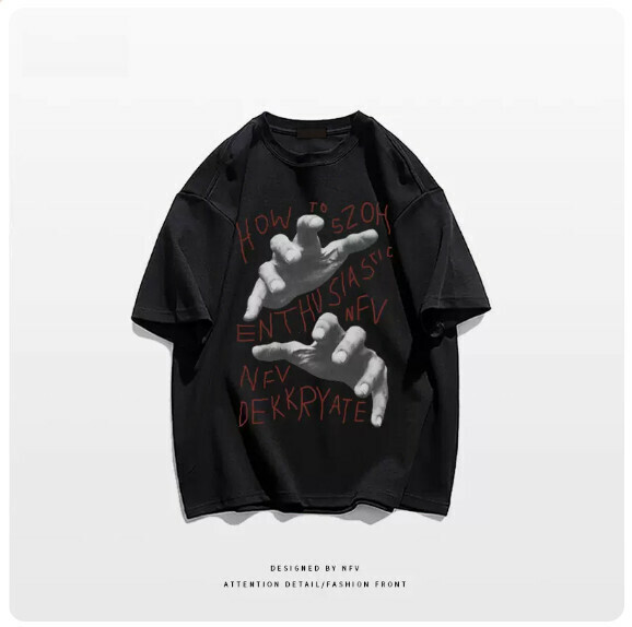 Crew Neck T-Shirt [M-3XL] [Black-220g] (Contact customer service to confirm the shipping size after placing an order) 