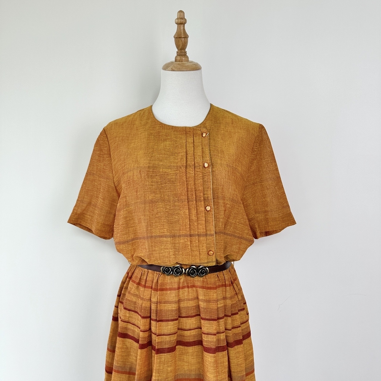 日落感漸變色間條連身裙