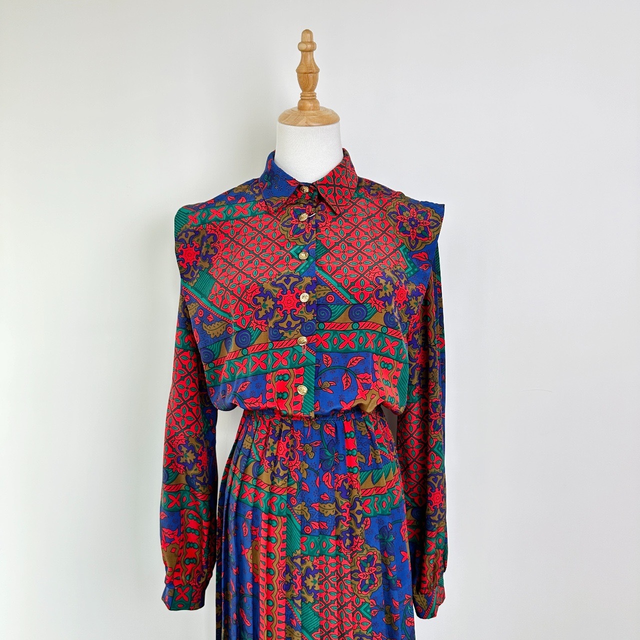 Lady Carol 80s 美國製鮮艷色調花園美國連身裙