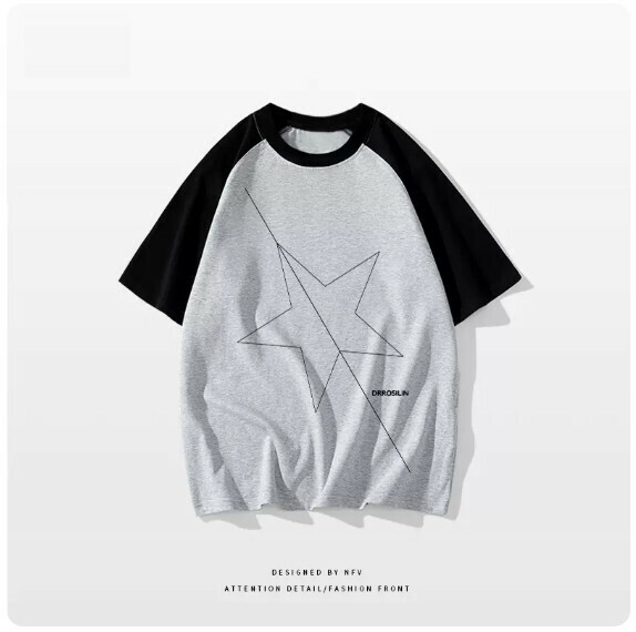 Crew neck T-shirt [M-3XL] [black spell gray-220g] (contact customer service to confirm the shipping size after placing an order) 