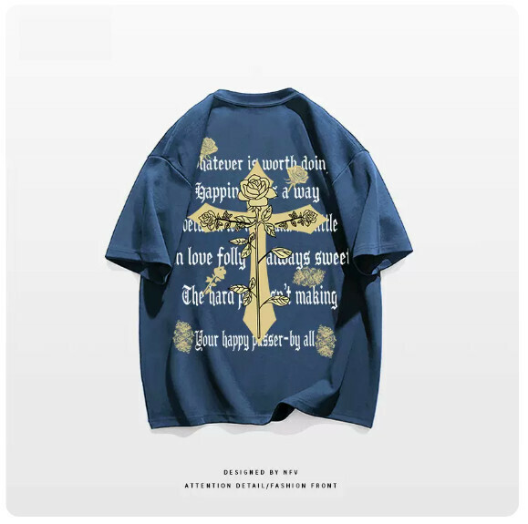 爆款圓領T恤【M-3XL】【霧霾藍】(下單後聯絡客服確認發貨尺碼) 