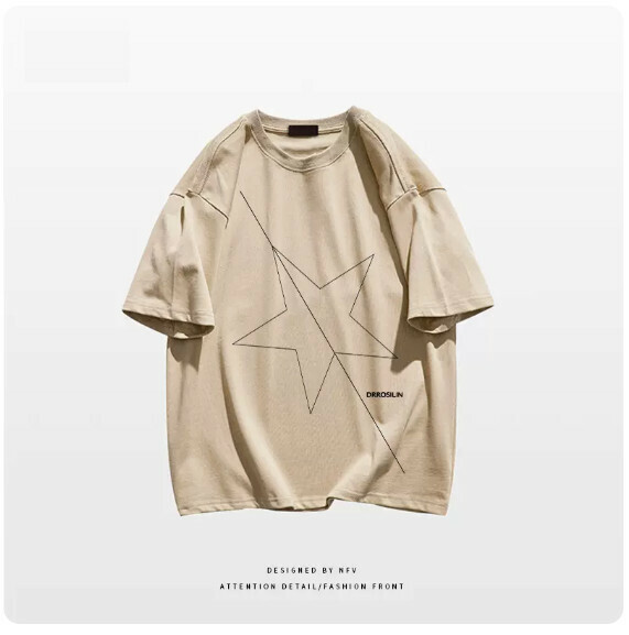Crew Neck T-Shirt [M-3XL] [Khaki-220g] (Contact customer service to confirm the shipping size after placing an order) 