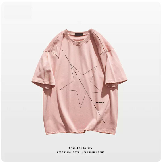 Crew Neck T-Shirt [M-3XL] [Light Pink-220g] (Contact customer service to confirm the shipping size after placing an order) 