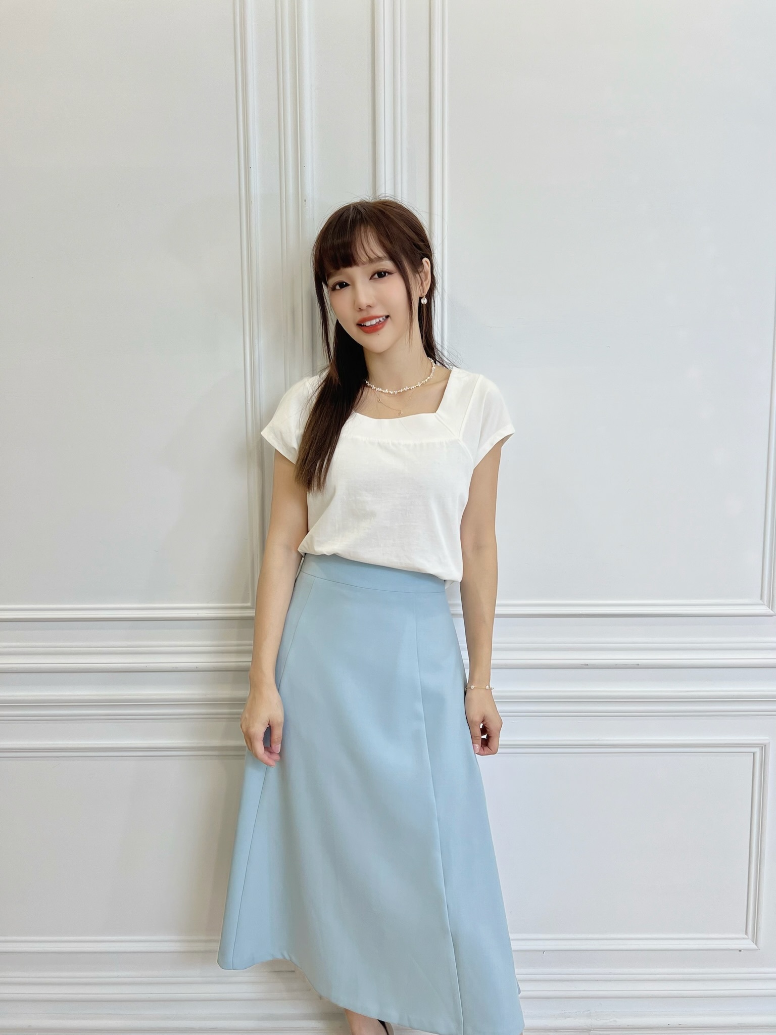 仙氣飄飄!素面氣質傘裙