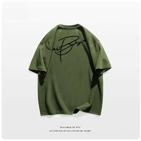 Crew neck T-shirt [M-3XL] [Army green-220g] (contact customer service to confirm the shipping size after placing an order) 