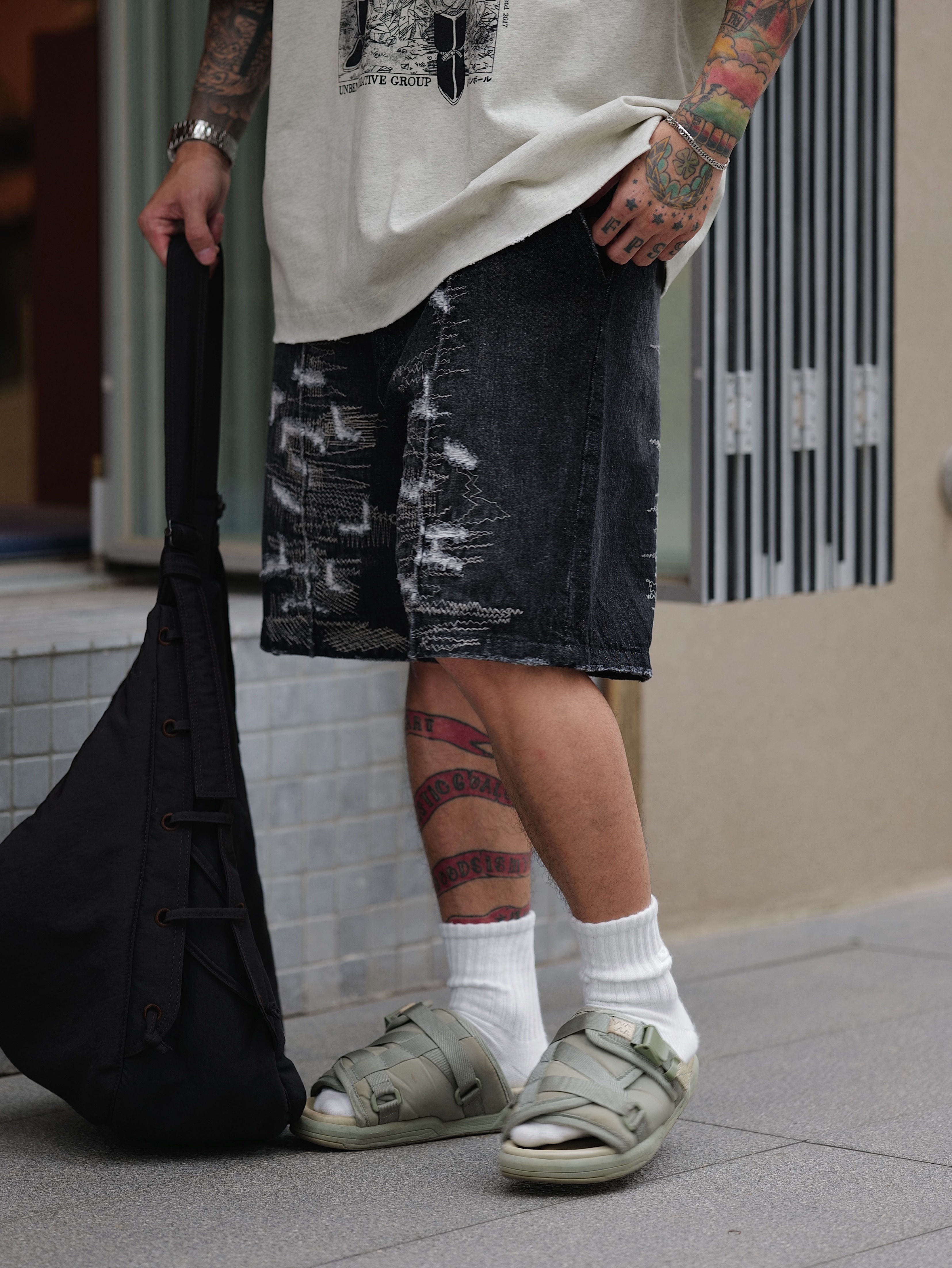 #預購 UNBENT 24SS 破壞水洗 牛仔短褲 兩色