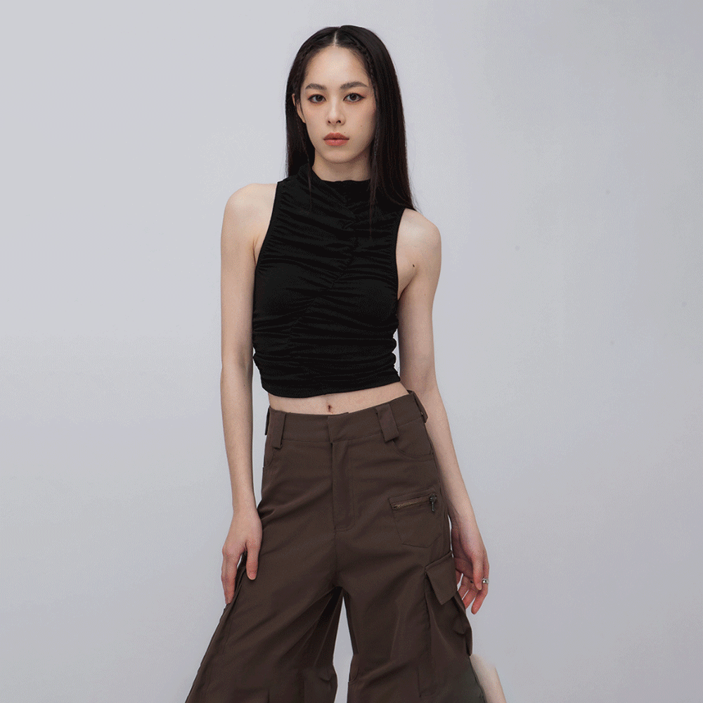 褶皺背心上衣（in stock)